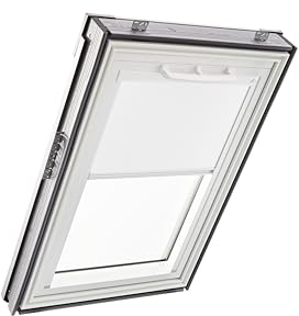 Original Roto Verdunkelungsrollo ZRV - Nahezu vollständige Verdunkelung - Führungsschiene Weiß - Für Dachfenster der Baureihe Q - Größe 114/160 | 11/16 - Stofffarbe Weiß