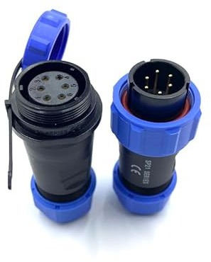 Conector Enchufe de aviación SP21 de 6 Pines, IP68 Enchufe de aviación sin Soldadura Impermeable y a Prueba de Polvo para lámparas Exteriores Utiliza 500V 25A (engarzado de Tornillo de Cable 12 AWG)