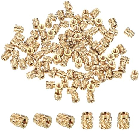 PATIKIL mässing gänginsats M2 x 4 x 3,5 mm metrisk räfflad mutter 50 stycken | Värmeset, insats för plast 3D-utskriftskomponenter