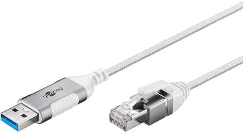 goobay Câble USB A 3.0 vers RJ45 Ethernet CAT 6 Slim/Câble adaptateur/Connexion Internet filaire stable avec routeur/commutateur réseau/Adaptateur USB vers RJ45 / 1 Gbit/s / 1 mètre / 74377 / Blanc