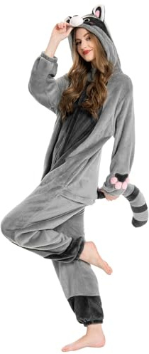 OLAOLA Combinaison pour Adultes Unisexe, Nouveauté Pyjama Costume pour Halloween, Doux Confortable Maison Vêtements de Nuit, Une Pièce Pyjama Cosplay Vêtements de Détente