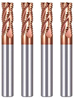 Fresa de desbaste de 4 flautas, broca de enrutador CNC de 4-12mm, revestimiento TiCN HRC55, fresa de carburo for roscado de Metal, 1 Uds.(6x25x75L)