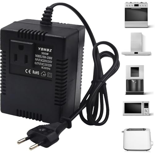 Trasformatore di tensione da 220 V a 110 V: adattatore di alimentazione da 300 W, convertitore di corrente passo verso il basso, adattatore di corrente da viaggio, trasformatore spina EU