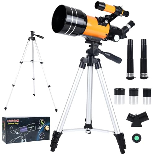 Telescopi astronomici Urtioty 70 mm rifrattore astronomico con treppiede regolabile per osservare le stelle, ideale per bambini, principianti e adulti