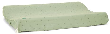 Little Dutch Wickelauflagenbezug - Abnehmbarer Bezug für Wickelauflage - Baby Überzug für Wickelunterlage aus Baumwolle - Wickelbezug für Wickeltisch - Pure Sage - grün (50x70 cm)
