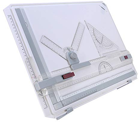 BAFOVY A3-Zeichenbrett mit Parallelen Linealen und Winkelmessermarkierungen, Ergonomischer Zeichentisch für Architekten und Ingenieurstudenten, Leichtes, Schlagfestes Kunststoffdesign für
