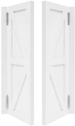 Puerta de doble división blanca, puerta de entrada de madera maciza para porche, bar porche, mostrador de entrada, puerta giratoria para interior, para armario, pub, hogar, restaurante, 70 x 3,5 x 90