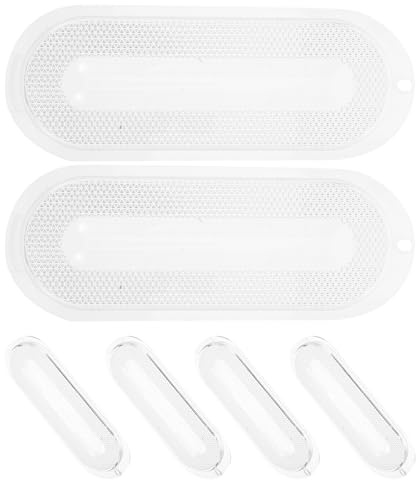 6pcs Oval Range Hood Light Cover Replacement Abs Lamp Shade | Accessory for Kitchen Hood Lighting, Slim Lightweight Design, Integrated Modern Look