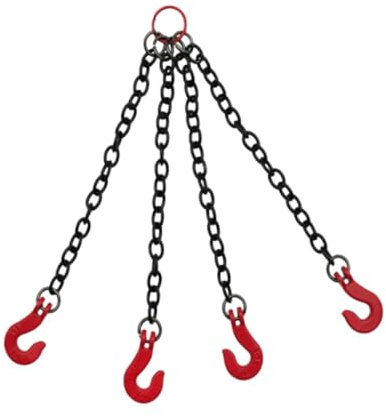 RNXRZANK RC Auto Hebekette Metall Ersatzteile Lifting Chain Simulationskette Haken Dekoration für Fahrzeugmodelle Bastelprojekte Werkstatt Heimdekoration, 4 Haken