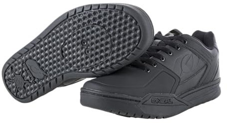 O'NEAL | Mountainbike-Schuhe | MTB Downhill Freeride | Vegan | SPD-Pedalplatten-kompatibel, Oberseite: haltbares und leichtes PU, atmungsaktiv | Pinned SPD Shoe | Erwachsene | Schwarz | Größe 43