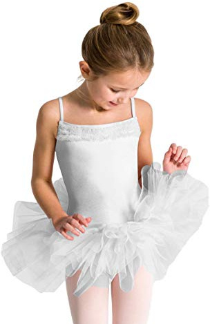 Capezio dam 11307c ärmlös volang tutu klänning Vitt M