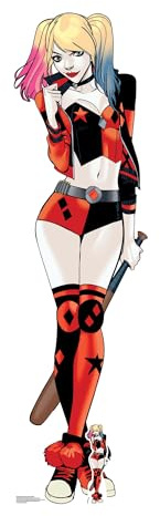 Star Cutouts SC1454 Harley Quinn - Recorte de cartón para Bate de béisbol, cumpleaños, Bodas y Eventos, Altura 177 cm, Multicolor
