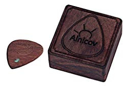 Alnicov Holz Gitarre Plektrum Box Plektrum Aufbewahrungsbox Herzförmiges Gitarrenplektrum mit 1 Holzplektren