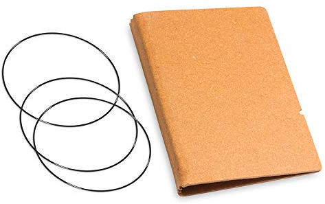 A7, revolutionäres, nachhaltiges X17-Konzept für Notizbuch Personal Organizer und Terminplaner/Hülle für 2 Hefte! Recyceltes Leder, braun natur, Made in Germany,17 Jahre Garantie*