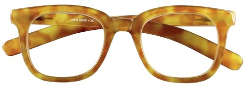 I Need You - John - Stilvolle Lesebrille in hellem Havanna mit Federtechnik für optimale Passform am Kopf -Modernes Design für Damen & Herren - Verschiedene Dioptrien für angenehmes Lesen und Arbeiten