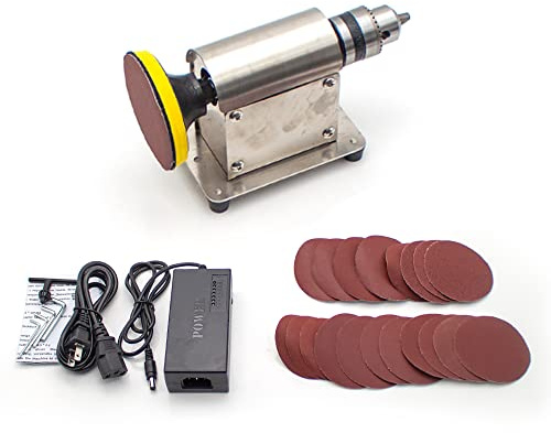 Toplionace Multifunktions Schmucksteinmühle Tellerschleifmaschine, Tragbarer Mini Schmuck Schleifer Puffer Benchtop Polierer + 20 Schleifpapier
