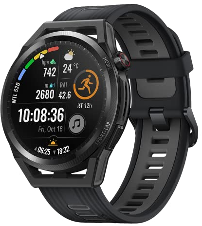 Huawei Watch GT Runner 46mm Smartwatch, Dual-Band-GNSS mit 5 Systemen, akkurate Herzfrequenzerfassung, Wissenschaftliches Laufprogramm, KI-Lauftrainer, Black, Deutsche Version