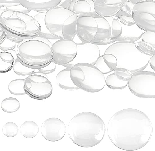 PandaHall 100 Stück Klarglas Cabochon Kuppelfliesen Mit Flacher Rückseite Transparent Rund Basteln Cabochon Glasperlen Cabochon Fliese Für Tieraugen Foto Cameo Anhänger Schmuckherstellun