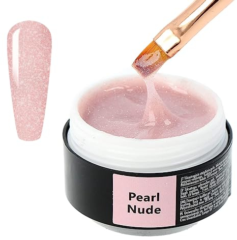 SINCERO SALON Aufbaugel für Gelnägel - Pearl Nude - TPO-frei - UV Gel zur Nagelverlängerung und Modellage - Farbgel für Gelnägel - Versiegelungsgel - 15ml