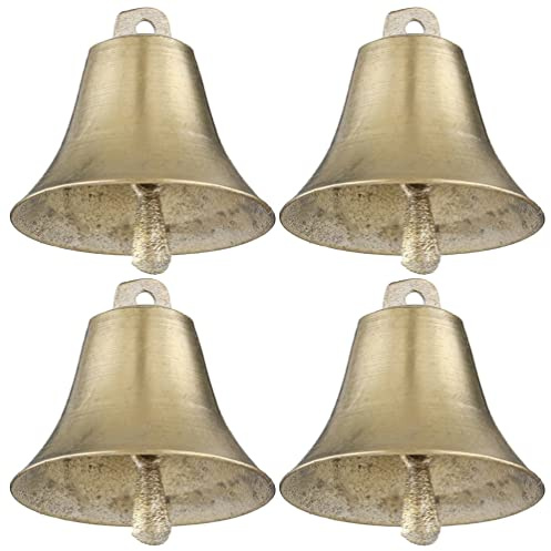 Yardwe Campanas De Cobre para Ovejas 2.04 Pulgadas 4 Piezas Campana De Pastoreo Vintage Sonido Claro Accesorio De Granja para Seguridad Y Decoración Hogar