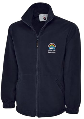 Adults Unisex Rainbow Logo Fleece Jacket. Complies with NHS Identity Guidelines. Black, Unisex-Adults, Coat, Trench Coat, Large