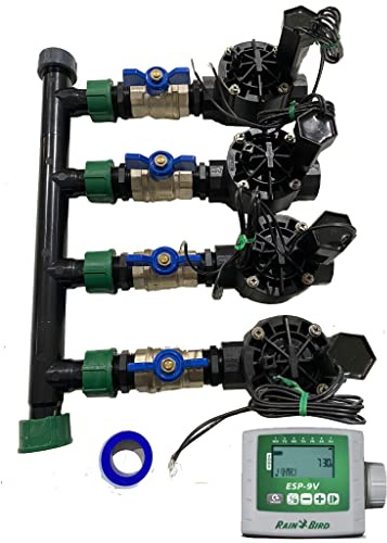 Suinga Sistema de Riego Automático para Jardín de 4 Zonas | Programador ESP 9V | Electroválvulas HV 1 9V