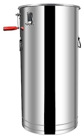 WRJAHCG Honigschleuder Manuelle 2 Rahmen, 304 Edelstahl Honey Extractor, mit Abdeckung aus Edelstahl und Handhaben, für Imker und Bienenzüchter Zubehö,2 Frame