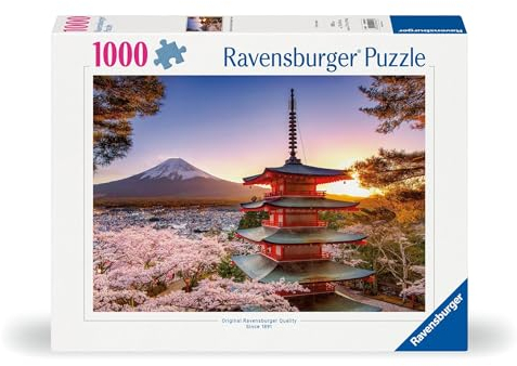 Ravensburger - Puzzle 1000 Pezzi Ciliegi In Fiore E Monte Fuji​ | Puzzle Adulti E Famiglie | Dimensione Di 70x50 Cm | Regalo Adulti | Regali Natale