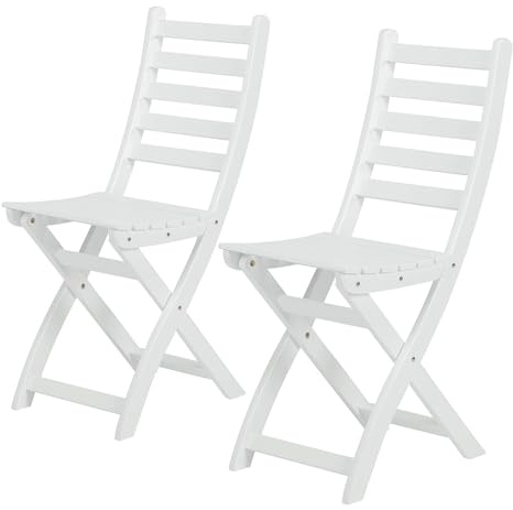 BUTLERS Gartenstuhl 2er Set klappbar -Lodge- Zwei Terrassenstühle aus wetterfestem Akazienholz | Indoor Outdoor Wetterfest Möbel für Balkon, Küche, Terrasse, Garten