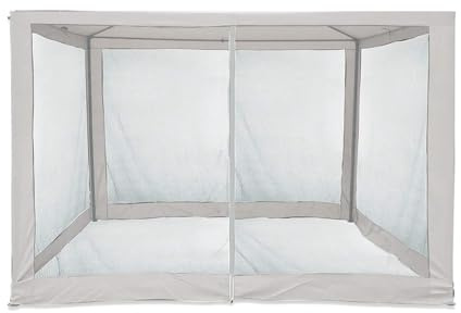 Rebecca Mobili Moskitonetz Abdeckung für Pavillon 3x3, Insektenschutznetz, Polyester, Weiß, mit Schnüren, Abnehmbar, Waschbar - Maße HxB: 240 x 1200 cm - Art. RE7013