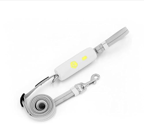 Laeka – Accessoire Réglable 95-160 cm pour Chien, Idéal Chiot et Collier Attache, Poignée Ergonomique, Corde Élastique Réfléchissante, Robuste et Innovant, Couleur Blanc