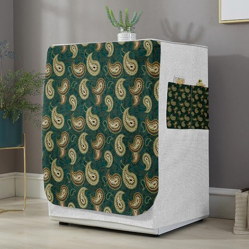 Highdi Housse de Protection pour Machine à Laver, Chargement Frontal Housse La Poussière avec Ouverture Frontale pour Linge Domestique (Mandalas,Capacité S 6~7.5KG)