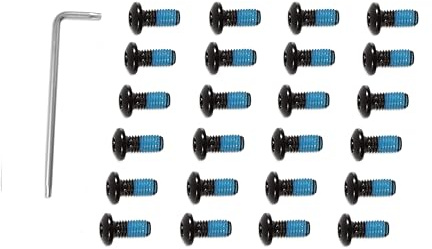24 Pcs Bicycle Disc Brake Bolts M5x10mm MTB Rotor Bolts Black Bicycle Rotor Screws Disc Rotor Bolts with 1 Pcs T25 Torx Wrench L for Road Bike Mountain Bike
