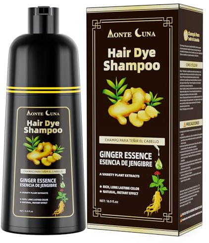 Black Hair Dye Shampoo, Schwarzes Haarfärbeshampoo 3 in1 für Graues Haar, Sofort Haarfarben für Männer und Frauen Hair Color Shampoo, Anti grau effekt, 500ml (Chestnutbrown)