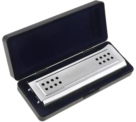 ZAMASS Professional Mundharmonika Professionelle 24 Löcher C&G Silber Doppelseitige Tremolo-Mundharmonika Für Erwachsene Anfänger Mundharmonika-Set