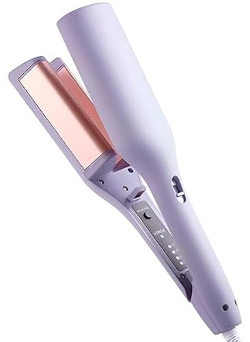 Ferro Arricciacapelli, Ferro Arricciacapelli Rivestito in Ceramica, onde da spiaggia, onde Francesi styling dei capelli (viola, 29 x 6 cm) - BELLELUX