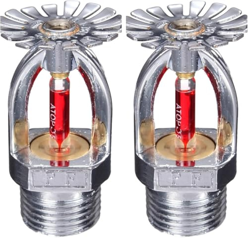 2 Stück 1/2 Inch Pendent Type Sprinkler Feuer Sprinklerkopf Feuersprinklerkopf Fire Sprinkler Head 68 ℃/155 ℉ Feuersprinkler für Zuhause