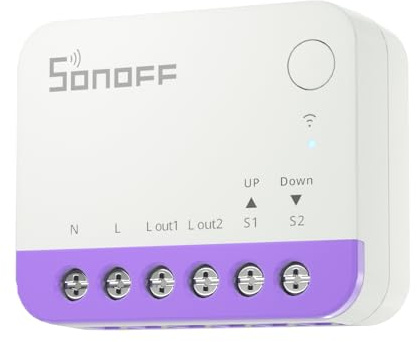 SONOFF Matter Interruttore Tapparelle Intelligente MINI-RBS, Wi-Fi 2,4GHz, Dim. Ridotte, Controllo Percentuale, Compat. Alexa/Google Home/HomeKit/Home Assistant, Filo Neutro Necessario, Conf. 1