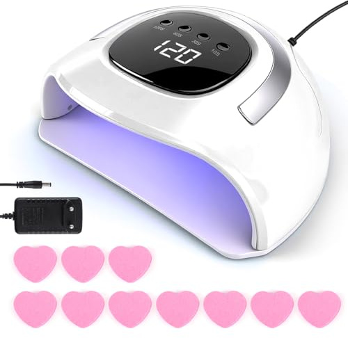 UV Lampe für Gelnägel,162W UV Lampe Nägel mit 4 Timer, LCD Display, Auto Sensor,Nageltrocker für Alle UV Gel Nagellack, Nagellampe für Haus und Salon Maniküre Anfänger-Nail-Art-DIY