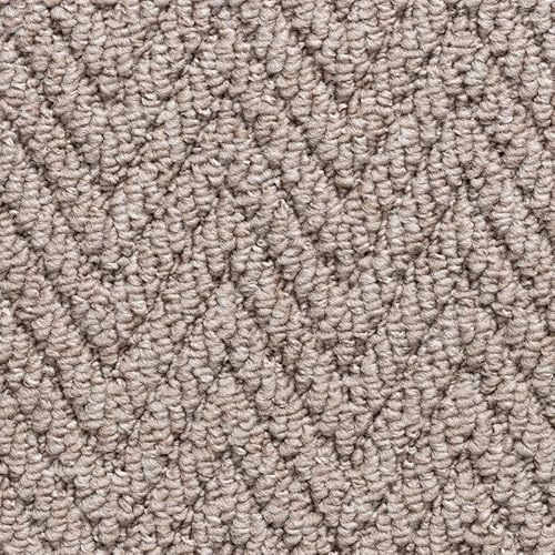 Tuda Carpets | Havana Herringbone 6mm Pile Budget Carpet with Felt Backing, 8.4mm Total Height | Light Brown (5118) - 4m x 1m (13ft1 x 3ft3)