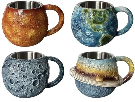 Genérico Coffee Tazas - Resin Astronaut Cup with Novelty Design, Aesthetic Drinkware with Creative Style for Tea, Milk, Juice, Wine, Beer, Kitchen, Work, Cafe, Farmhouse, Men, Home Decor.
