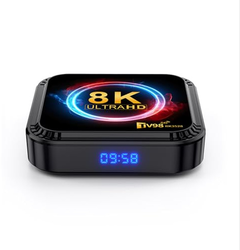 Android 13.0 TV Box 4GB RAM+64GB ROM, Support 8K WiFi 6 TV Box RK3528 Chipset with HDR10 Bluetooth5.0 USB 2.0/3.0 100M Ethernet Android Box with Voice Remote Control, HD Streaming