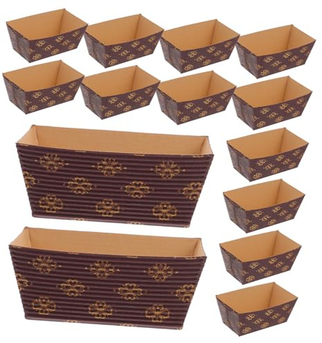 ULTECHNOVO Stampo Per Plumcake Di Carta Rettangolare Usa e Getta, Teglia Da Forno Resistente Per Pane e Torta, Per Panetterie e Pasticcerie, Confezione Da 50 Pezzi