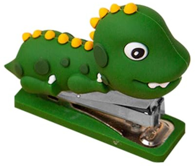 Cabilock Mini Grapadora de Silicona con Diseño de Dinosaurio Herramienta de Oficina Portátil y Divertida Grapadora de Papel Ligera y Creativa para Uso Escolar y Profesional
