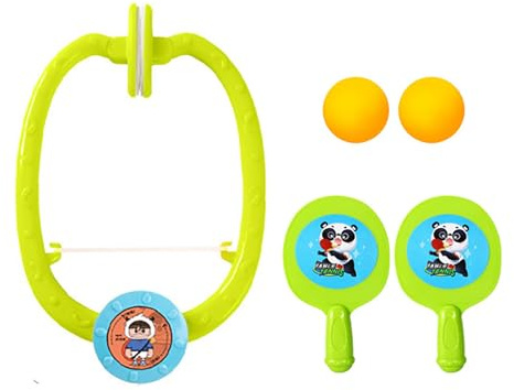 Whoasyst Verstellbares Tischtennis-Trainer-Set für Kinder, zum Aufhängen, mit Paddeln, Bällen, Tür, Pingpong