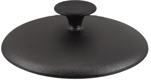 Garneck Couvercle en Fonte 20 Cm pour Cocotte et Poêle Multifonctionnel, avec Bouton en Fonte Robuste, Compatible Chaudron en Fer, Cuisson Vapeur et Mijotage Cuisine