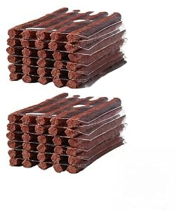 60 Stück Reifenreparatur Streifen 100mm Gummifarben Tubeless Notfall | kautschuk braun, schnelle insertion, dauerhafte dichtung, motorrad, werkzeug enthalten, einsatz straße, auto notfälle