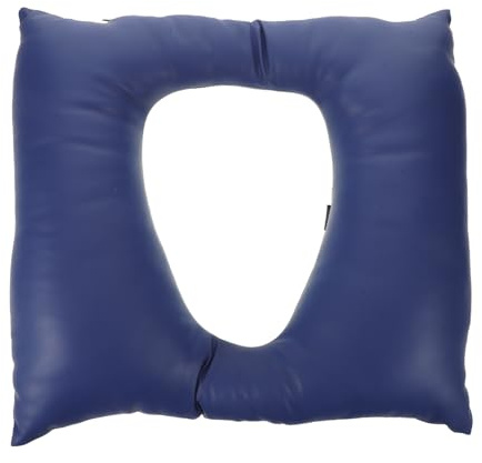 GALPADA Cojín para Asiento de Inodoro Alargado Acolchado, Elevador de Asiento Azul Marino de Piel Sintética, Tamaño Estándar con 2 Correas Ajustables, Adecuado para Personas Mayores y Uso