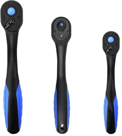 Obotsnoi Set di chiavi a cricchetto professionali da 3 pezzi, 72 denti, 5 gradi, archi oscillanti per coppie ottimali 1/2/3/8/1/4 Drive Set di chiavi a cricchetto con manico
