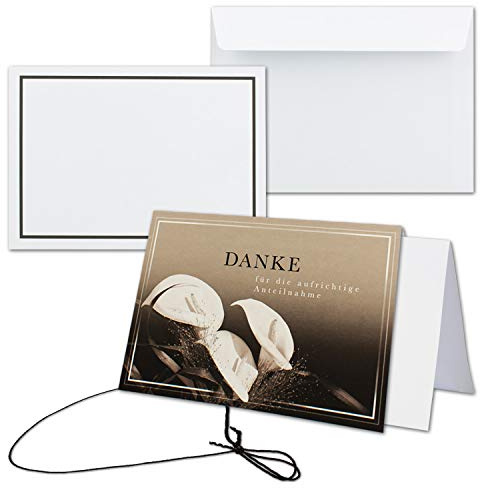 75x Trauerkarte mit Umschlag Set Danksagung - Calla - inklusive hochwertiger Box- DIN A6 Quer-Format - Danksagungskarten Trauerkarten nach Beerdigung - Trauer-Papiere by GUSTAV NEUSER
